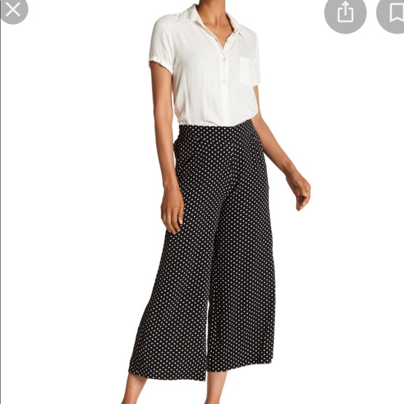 Max studio is polka dot wide leg cropped pants - Picture 1 of 8